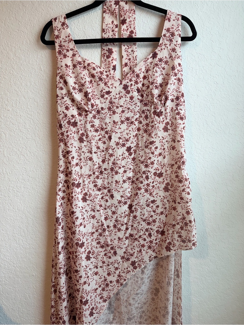 Floral Asymmetrical Hi & Low Cut Maxi Dress